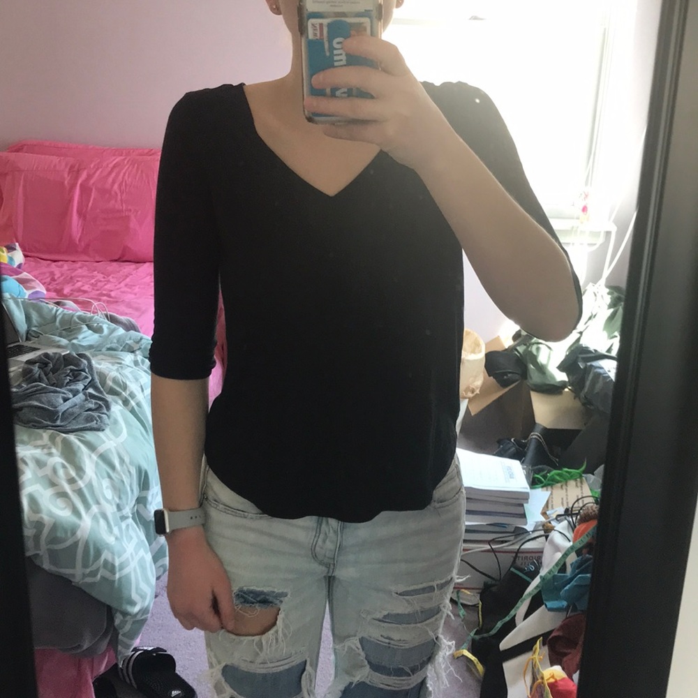 American Eagle 3/4 Sleeve with Cross Back